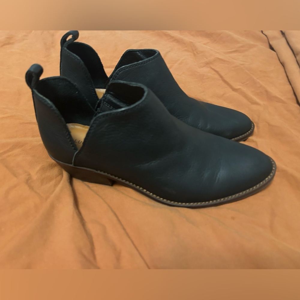 Lucky Brand Black Leather Ankle Boots